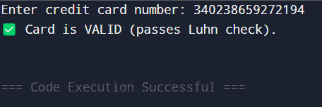 Credit Card validator
